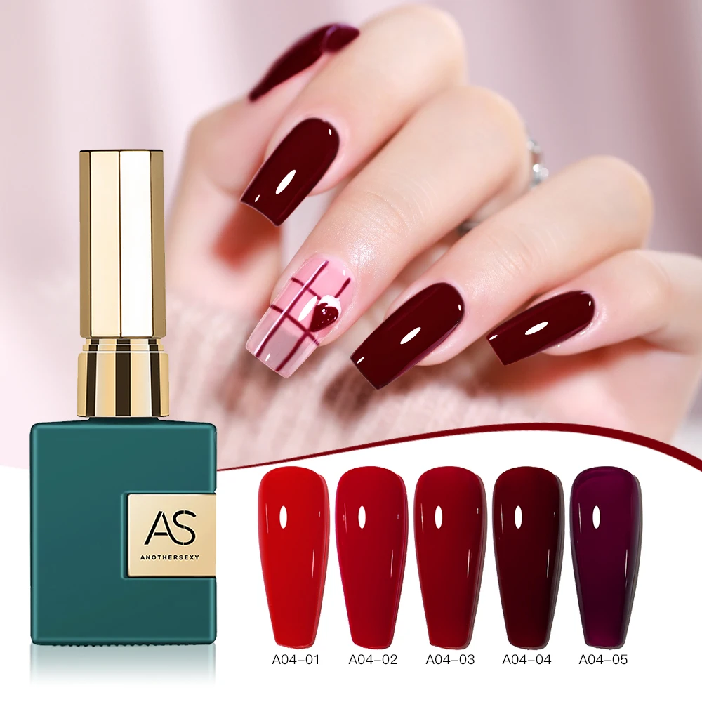 Private Label Dark Blood Red 15ML Nail Gel Polish Supplies Semi Permanent for Nail Art Manicure Soak Off LED UV Hybrid Varnish