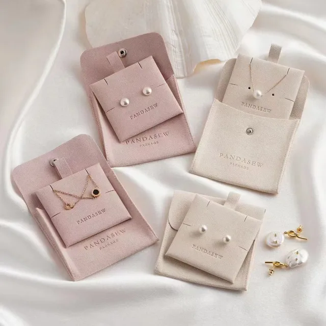 Wholesale Velvet Swan Dust Prevention Thick Gift Travel Storage Elegant Button Velvet Ring Jewelry Bag Pouch