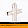 12mm to 9.52mm reducer four-way,white