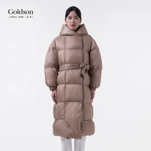 High Quality Lady Winter Soft Fluffy 90% Goose Down Coat Long Puffer Jacket