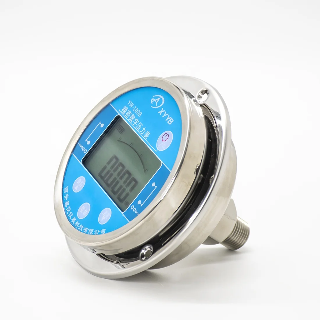 Panel Mount Digital Manometer MPa Bar Mbar Psi Central Back Flat Digital Pressure Gauge