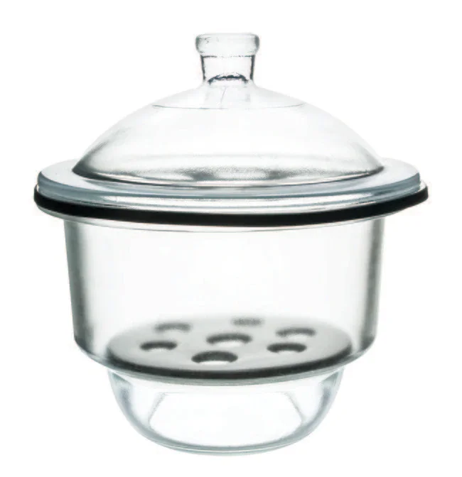 Lab Desiccator with Porcelain Plate,240mm/9.45inch Adamas-Beta Amber Glass Desiccator Jar Pack of 1 