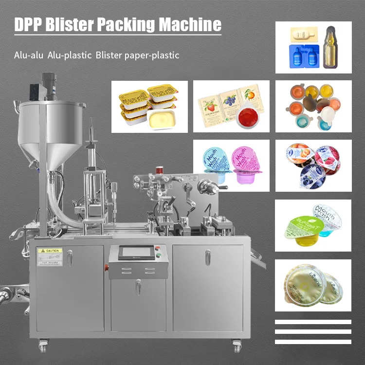 DPP-115 Factory Custom Automatic Feeding Small Liquid Butter Honey Tomato Sauce Blister Packing Machine details