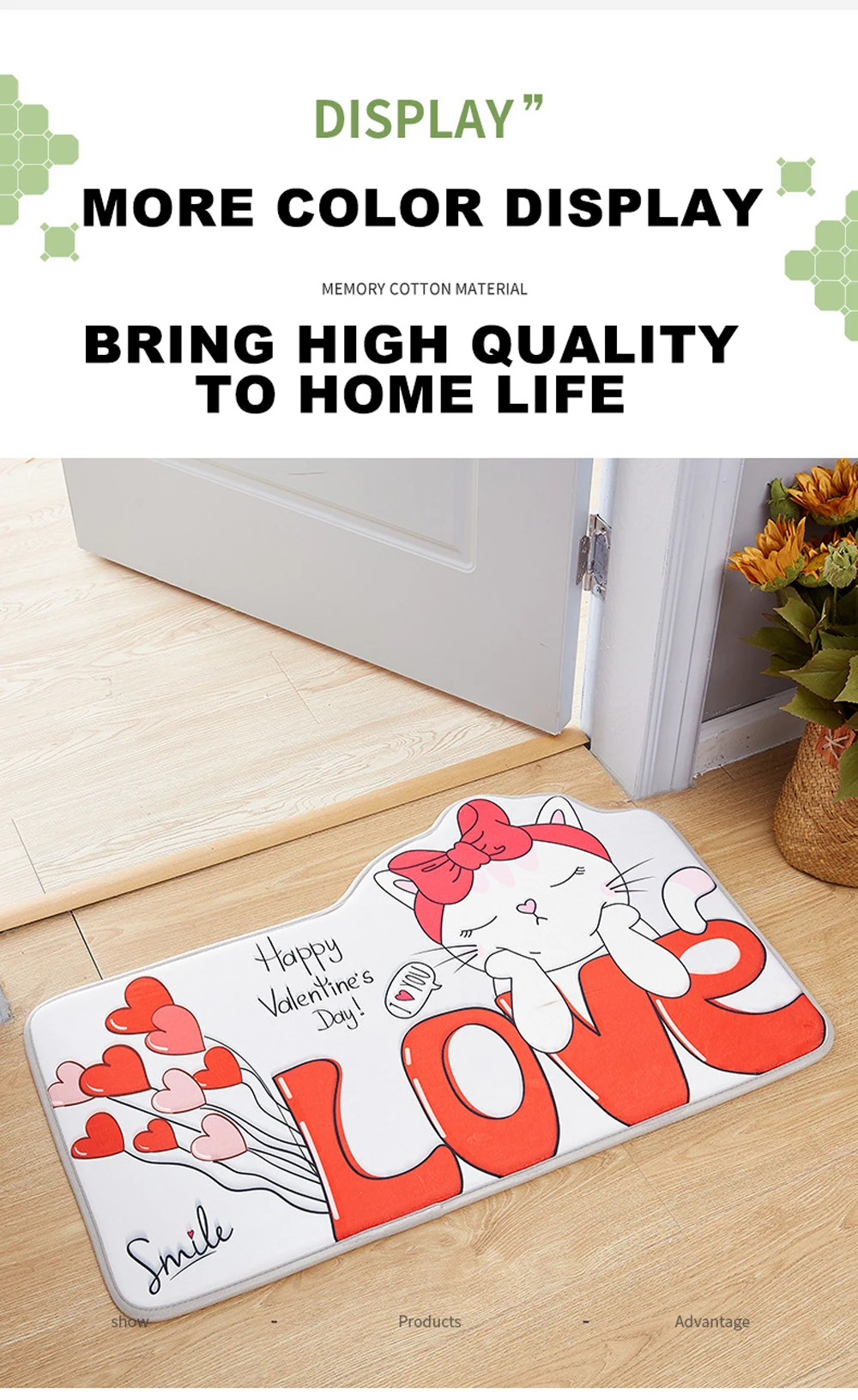  Bathroom Floor Mat Non Slip Bathroom Rugs Quick Dry Kitchen room mats Super Absorbent Anti Slip Memory Foam Bath Mat details