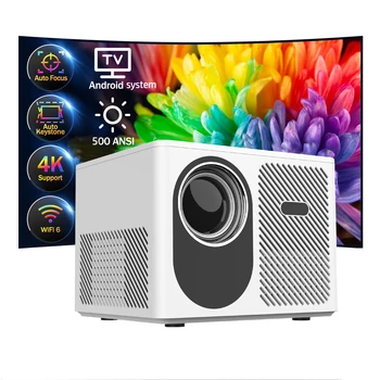 Tripsky Auto Focus Smart Projector with WiFi 6 500 ANSI Native 1080P Outdoor Movie Projector Portable Android Projector