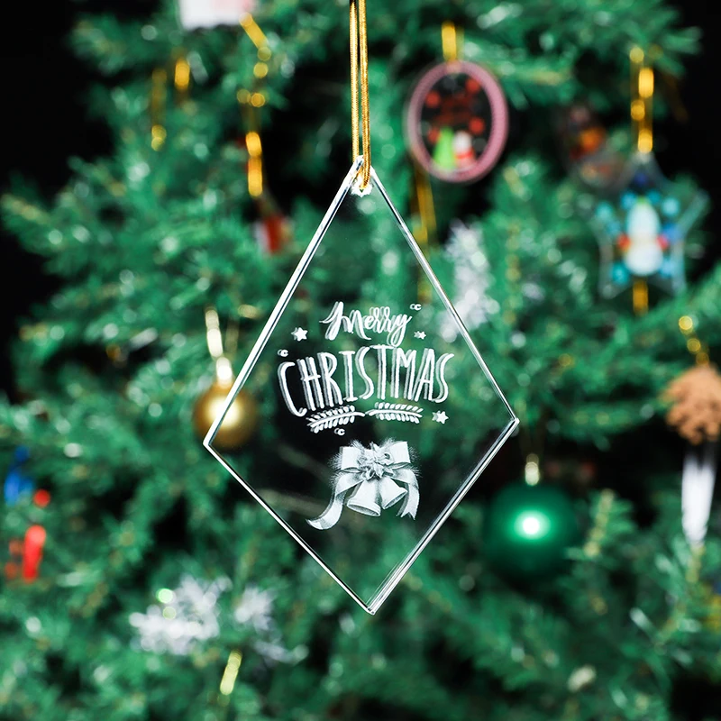 product xqgj 005 laser engraved crystal home christmas decorations pendant funny christmas tree hanging ornaments-36