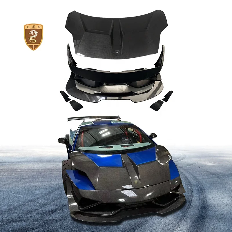 Lamborghini Gallardo LP550 LP560 Body Kit Half Carbon Fiber Super Trofeo Style Front Bumper Engine