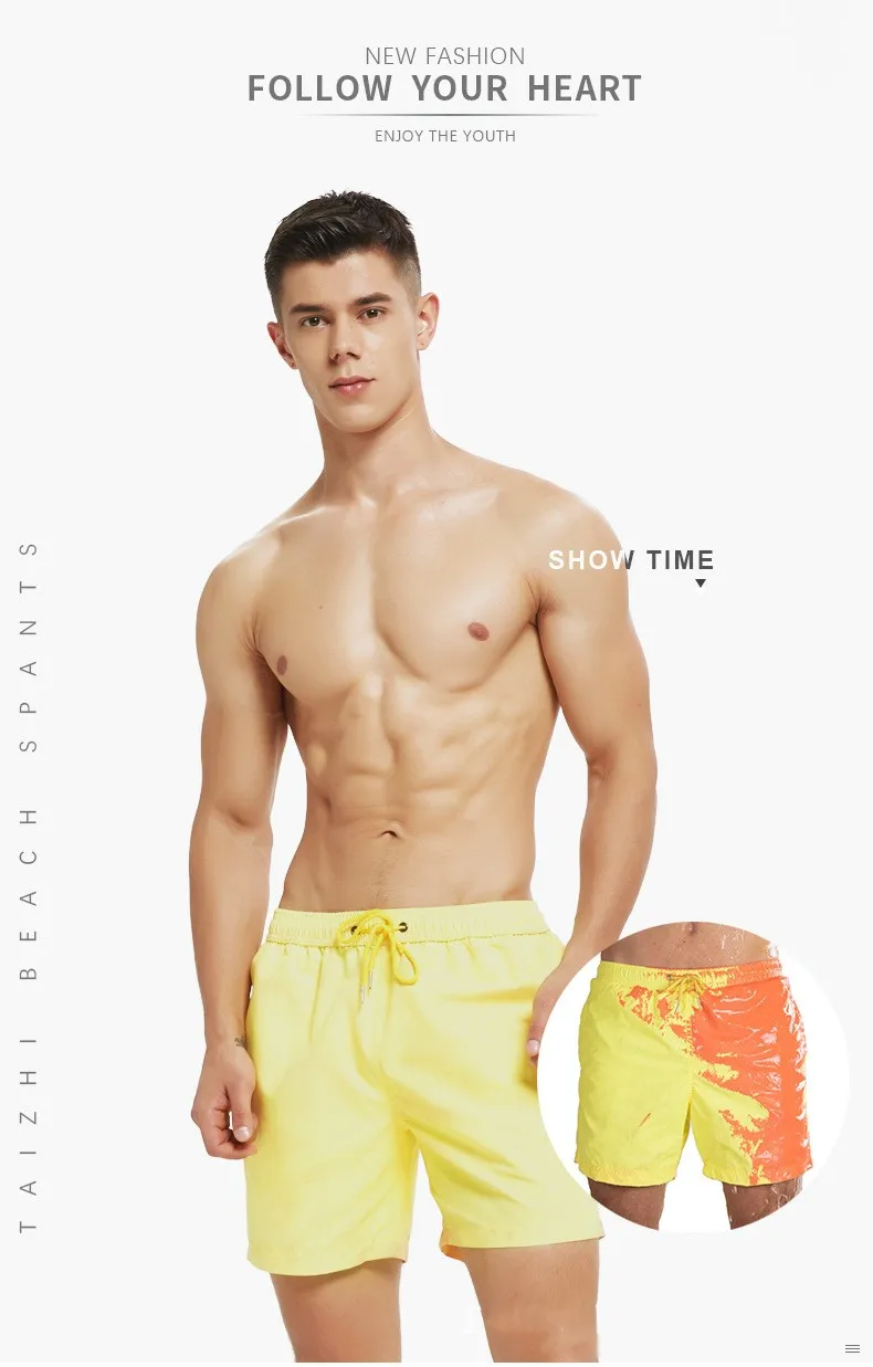 Wholesale Magical Men's Swimming Trunks Swimsuit Quick-drying Swim Trunks Water Color Change Men's Beach Shorts Canvas834_voghion.com