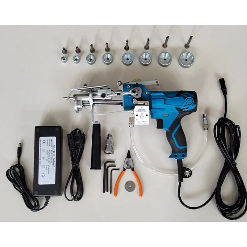 新品未使用　タフティングガン　ブルー　スピード発送　ラグ　マニュアル付き AK-III空気圧ロングパイルラグタフティングマシンカーペットタフ