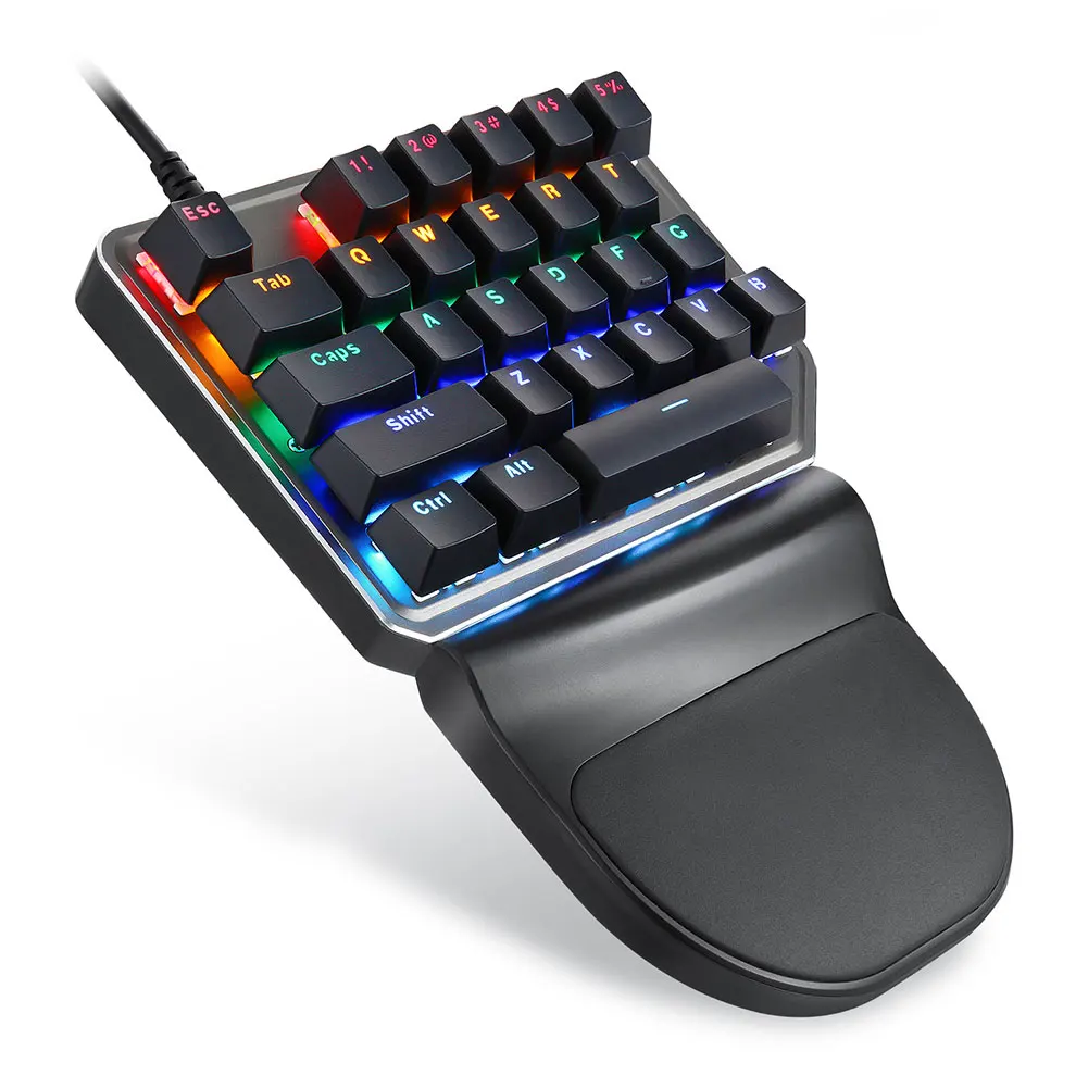 MOTOSPEED K27 Keys RGB Backlit Single Hand Mechanical Game Keyboard for Tablet Laptop PUBG Gamepad Controller Gaming Keyboard