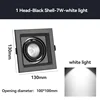 Tête MR16-7W-1 - Noir - 6000K