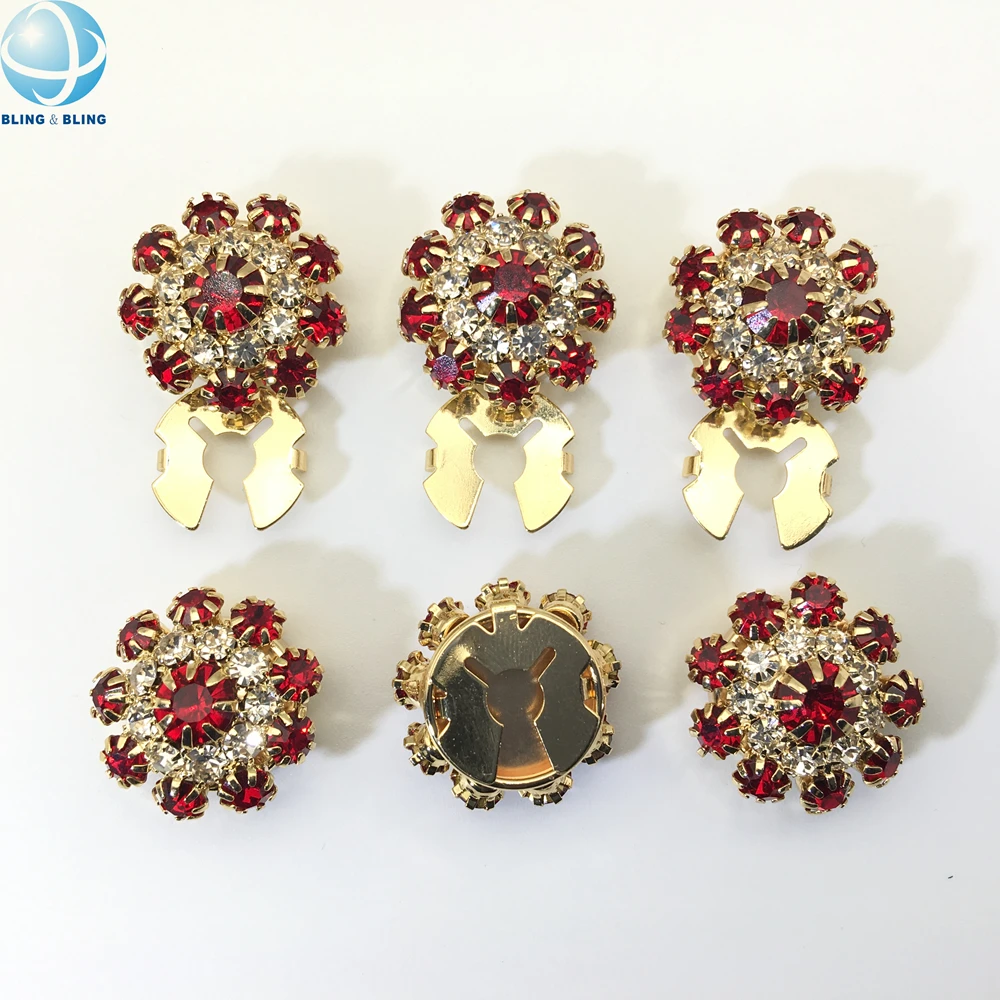 Lot De 3 Boutons De Manchette Strass Camélia - Alliage Zinc, Antidérapants - Pour Chemise, Robe, Accessoire Déco Femme - 12