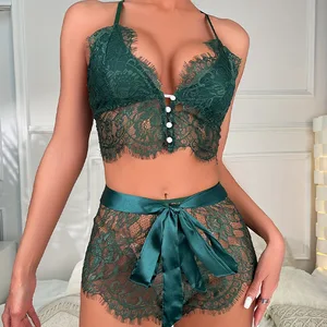 2026 Cross-Border Exclusive New Lace Uniform Set Factory Stock Wholesale Bestseller Form-Fitting Sexy Lingerie Set