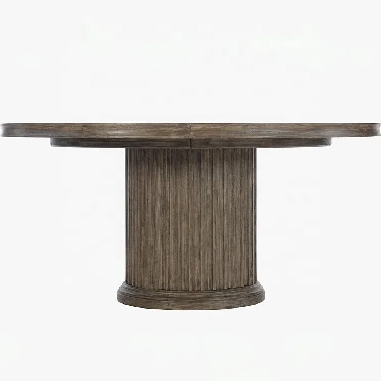 Custom-made French Style Dining Room Furniture Oak Wooden Extendable Round Dining Table