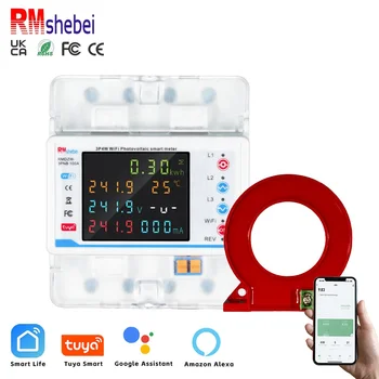 RMshebei 3-Phase 4-Wire Graffiti Smart WiFi MCB Circuit Breaker Multifunction LCD Meter 100A Rated Current Leakage Moulded Case