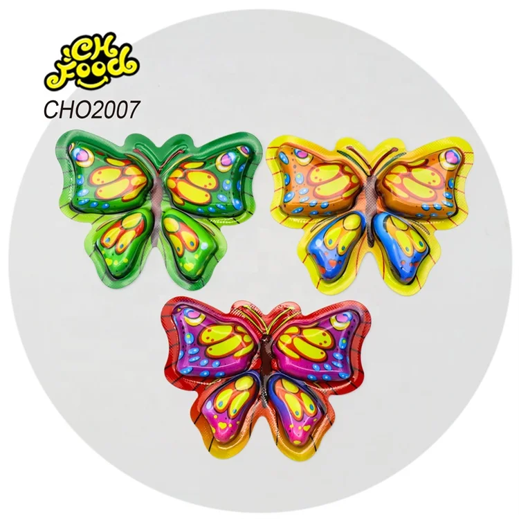 Custom Butterfly Shape Mini Biscuit Ball with Chocolate Jam Wholesale Sweet Candy Toy Snack Food for Children