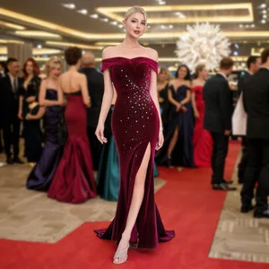 New Women's Fashion One-Shoulder Long Elegant Dress Ladylike Evening Party Mermaid Gown Women's Evening Gown