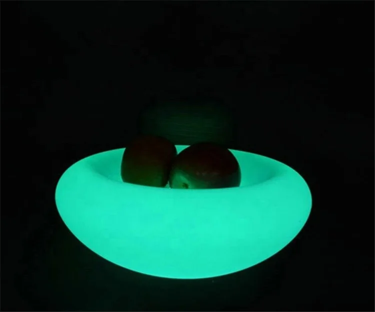 Modern Design Nightclub Bar Colorful Simple LED Illuminated Fruit Plate Bowl Light Color Changing Plastic Fruit Serving Tray