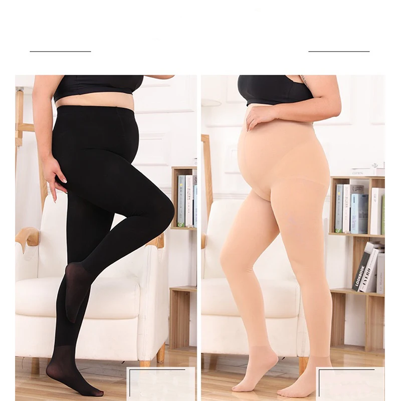Spring Autumn and Winter New Solid Color Plus Fertilizer Plus Velvet Thick Thin Velvet One Piece Socks Leggings