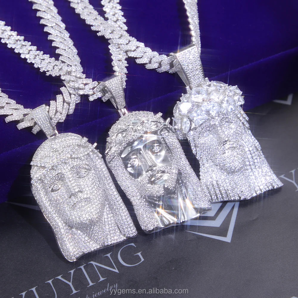 Holy Jesus Pendant Iced Out Moissanite White/rose Gold Plated 925 Sterling  Silver Pendant Custom Moissanite Pendants