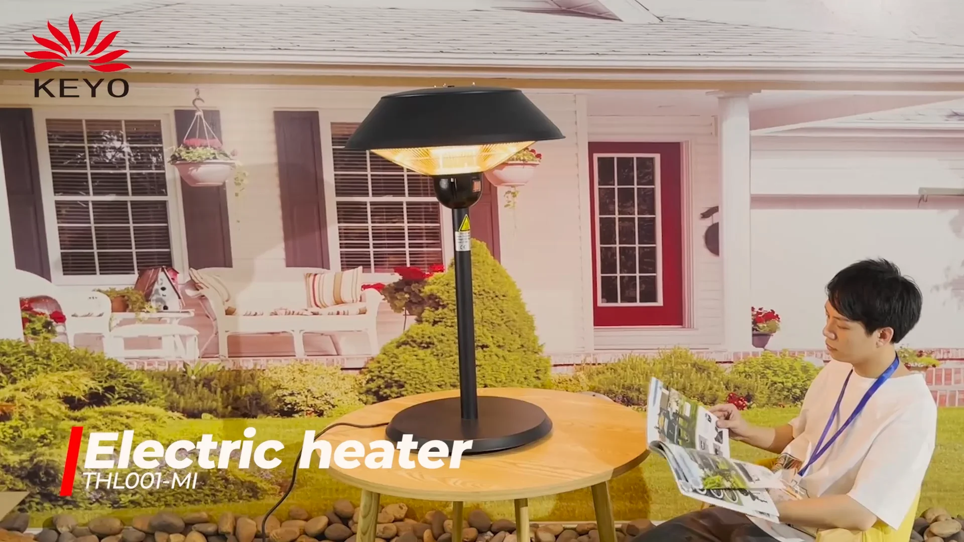 Keyo 2100w Indoor Outdoor Ip44 Waterproof Freestanding Halogen Heating