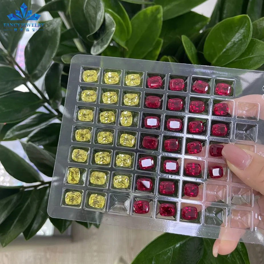 Fancy Gems Wholesale Synthetic Ruby Stone Loose Gemstone Hydrothermal Lab Created Ruby Price Per Carat Lab Grown Ruby