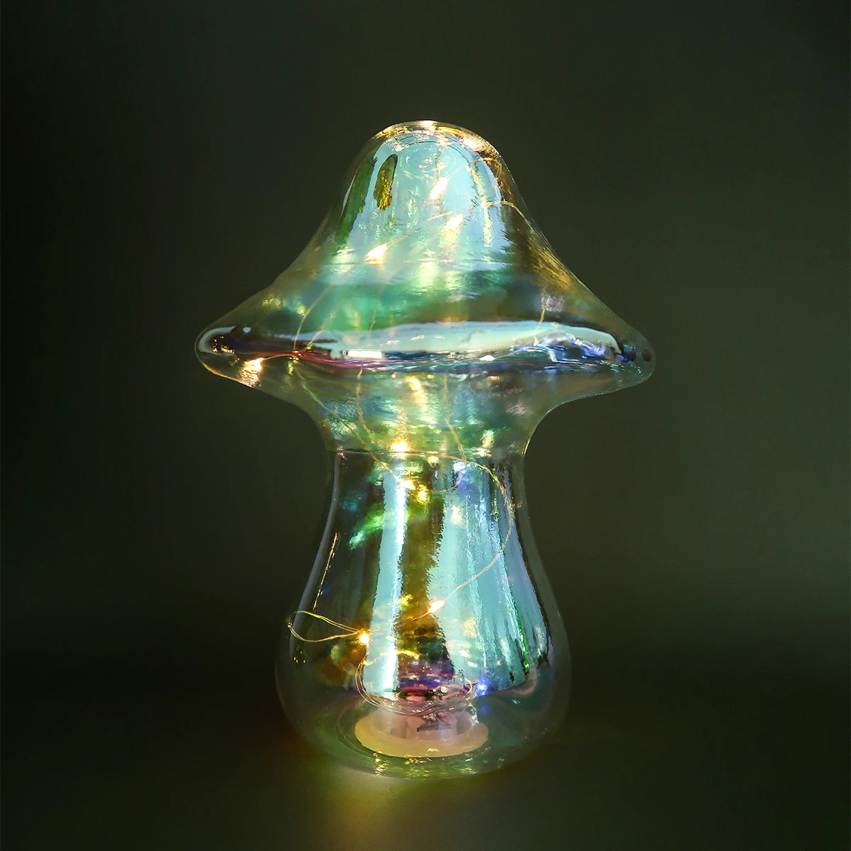 New Easter glass decorations battery operated lighting glass mushroom factory