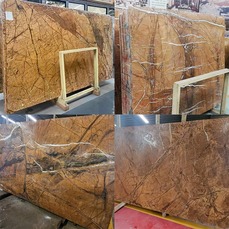 Forest Brown Natural Marble Slab Tiles Cut to Size for Bathroom Floor Livingroom Background Kitchen Countertop Home Decoration