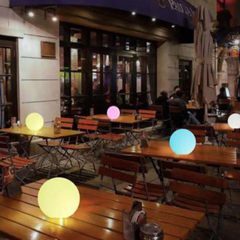  smart light sensitive waterproof 25cm led ball  outdoor landscape ambient decorative light-4