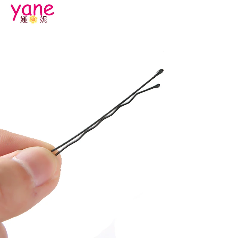 Set of Normal Style Black Hair Pins Simple Bobby Pins With Clip Feature for Girls 5cm Size Made of Metal and Acryl