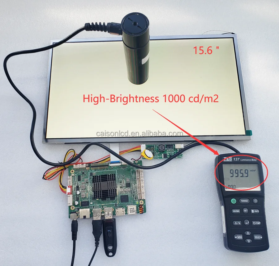 high brightness display 1000 cd/m2-1500nits outdoor lcd display advertising screen 15.6 inch 1920x1080 applied Industrial manufacture