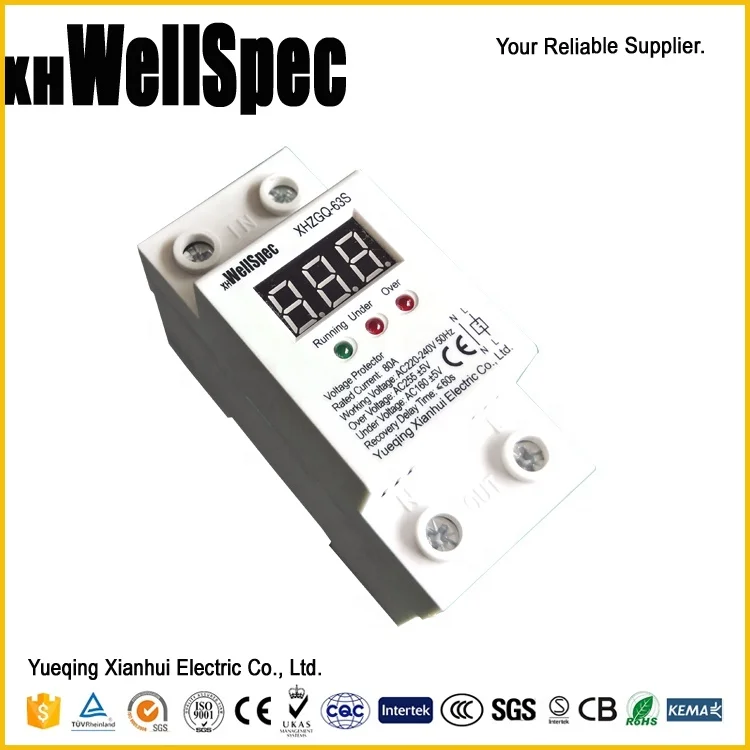 Digital AC Voltage Protector with PC Material 20kVA Capacity and Surge Protection