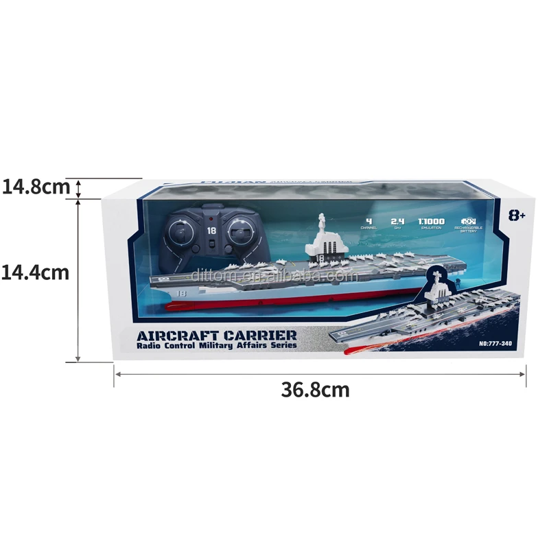 Rc Battleship Warship Vessel - 1:360 Scale 2.4G Armored Boat