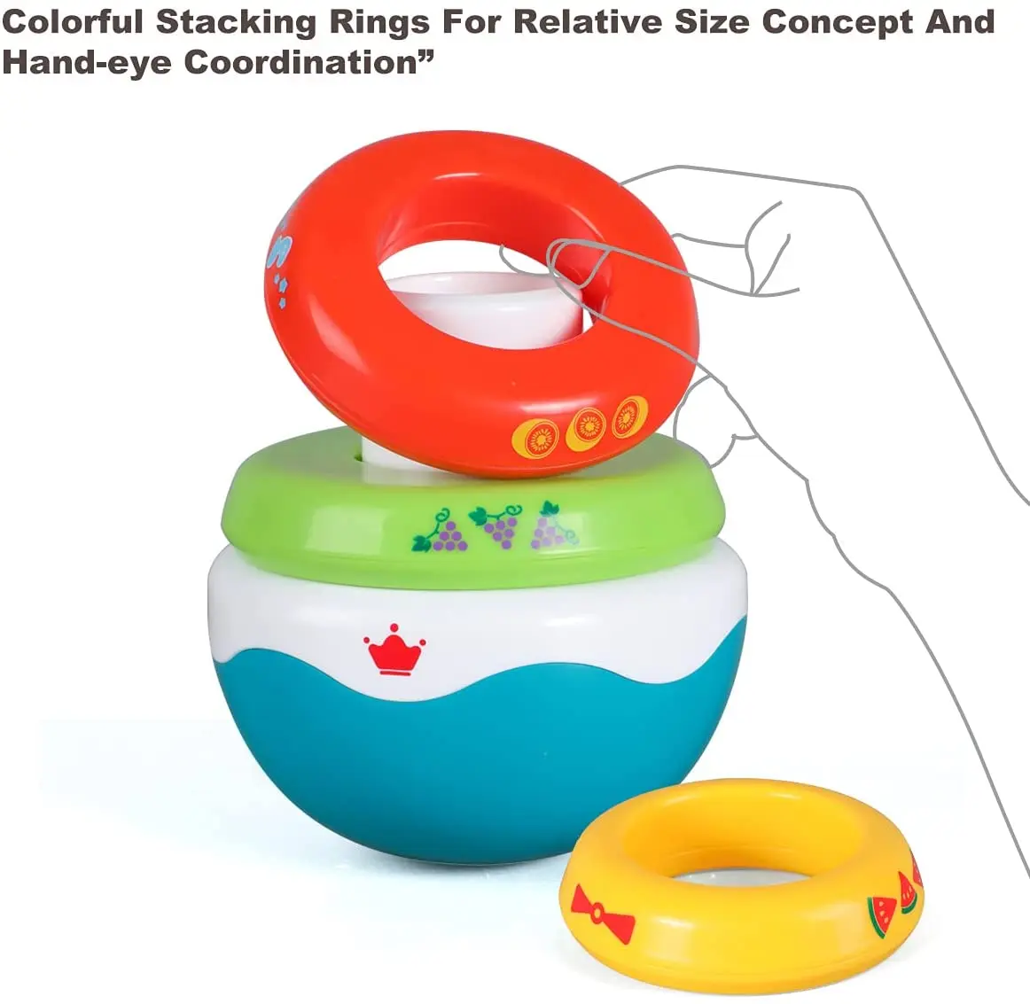 New Early Educational Dinosaur Sorting and Stacking Toy Tumbler Roly Poly Toys for Baby 1 Years Old