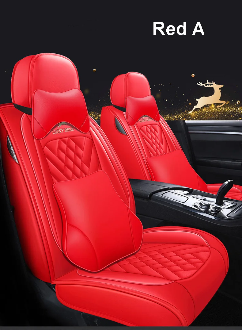 Luxury 5d Sport Leather Four Seasons Universal Car Seat Cover Black And