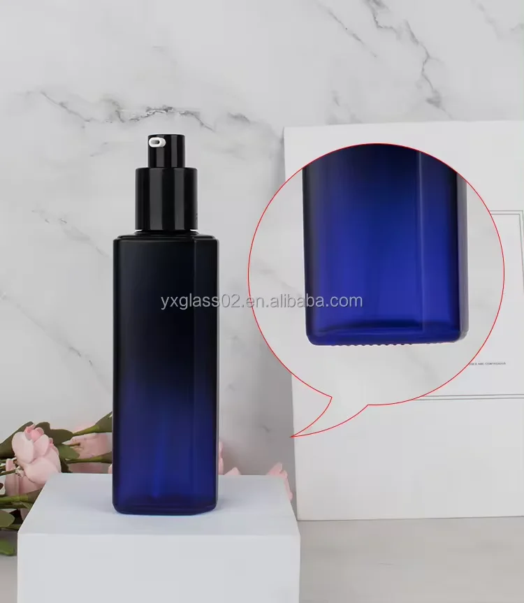 Factory wholesale irregularity shape cosmetic glass bottle set Unique design container man Skincare packaging supplier details