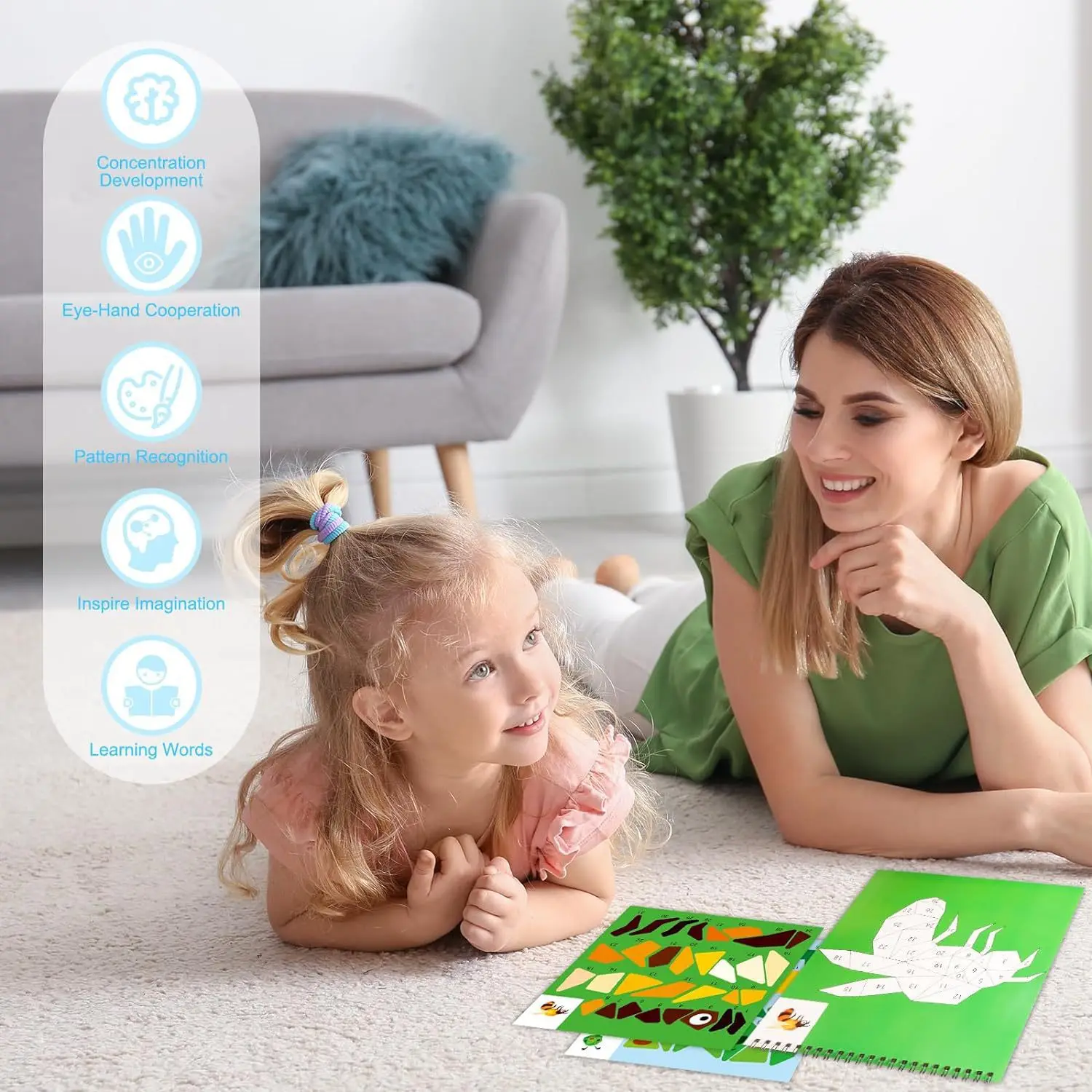 product custom digital printing childrens diy paint gift travel toy mosaic collage cartoon hardcover focus coil sticker book by number-7
