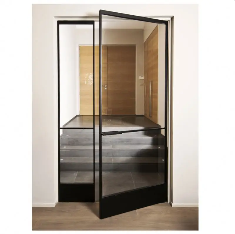 new design french curve top wrought iron double door