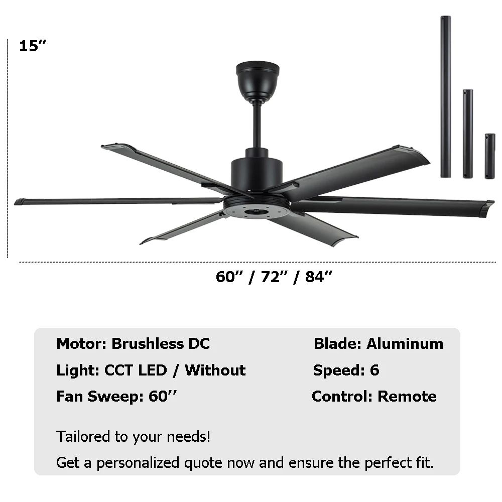 Style Ceiling Fan, 60", Aluminum - detail 16