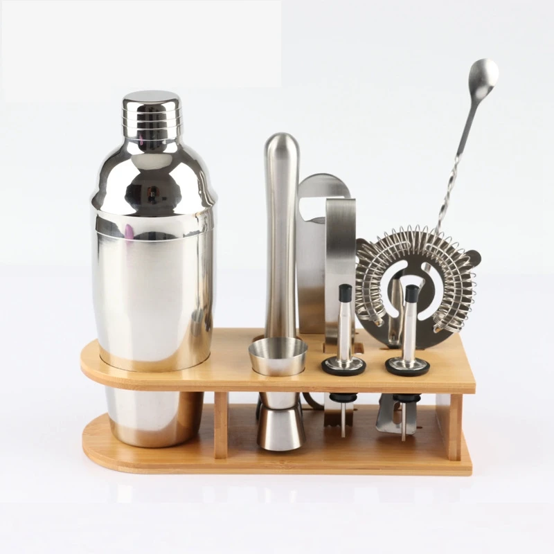 Stylish Barware Set With Stand Bartender Gifts Cocktail Shaker Set Bar Shaker Gifts For Him Cocktail Kit Top Quality Bartender Kit