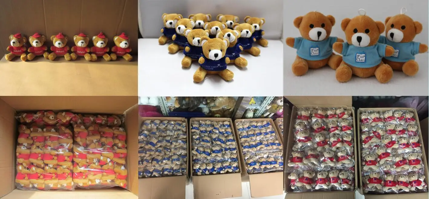 Small Teddy Bears Keychain Plush Toys Custom Bear Plush Toys Stuffed