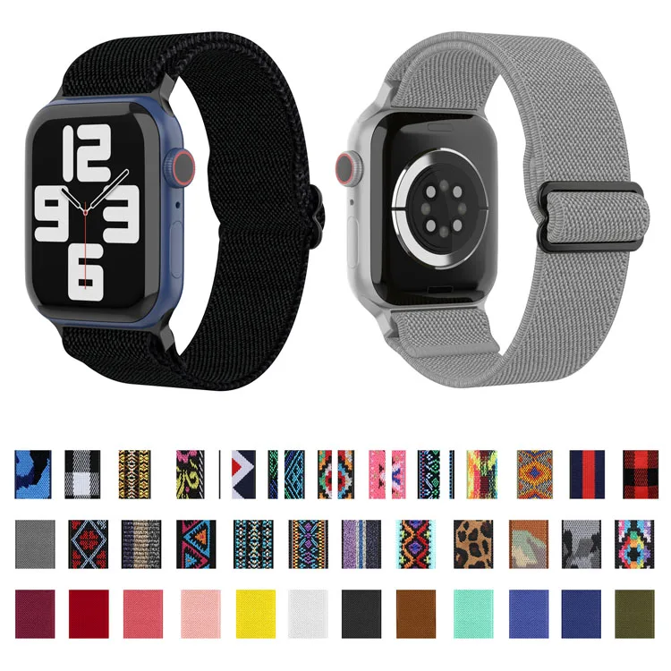Nylon Correas Sport Loop Woven Watch Strap Fabric Elastic Watch Bands for Apple Watch