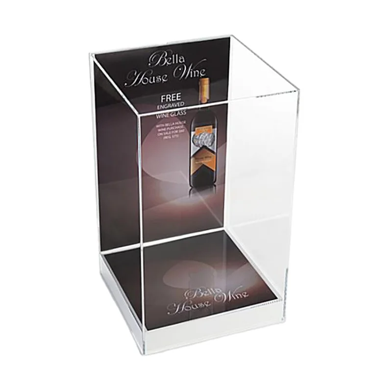 Custom Luxury Clear Acrylic Wine for Box with Polished Surface for Retail  Display