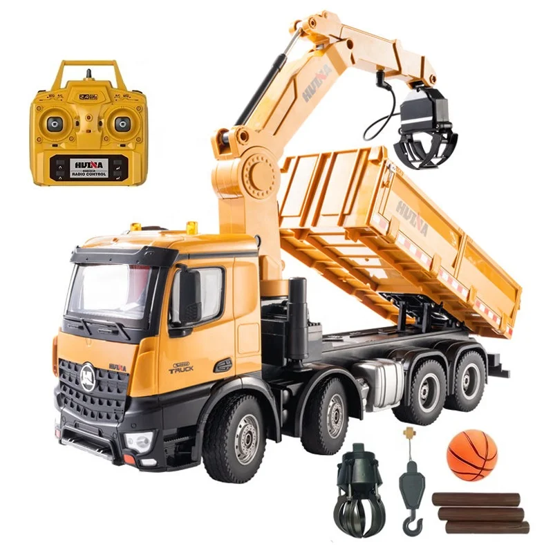 HUINA 1538 1:14 ラジオコントロールダンプトラック (木材グラバー付き)