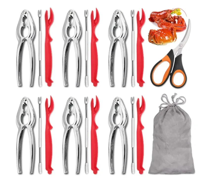 New Arrival Seafood Serving Tool Set 6 Crab Crackers 6 Lobster Shellers 6 Crab Leg Forks/picks 1