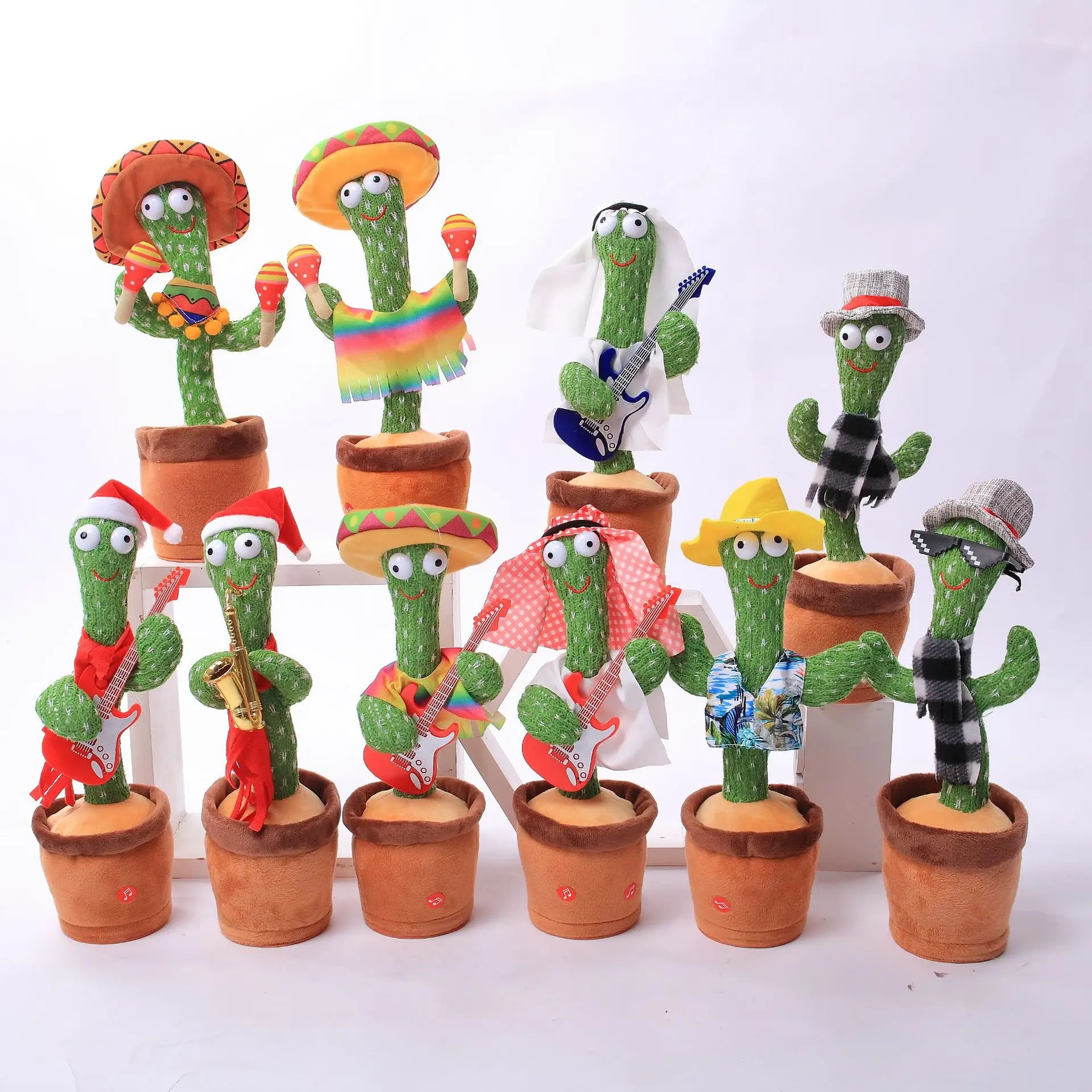directly factory cheap price Cute Electronic Shake Talking Dance Singing Plush Doll Musical Dancing Cactus Toy