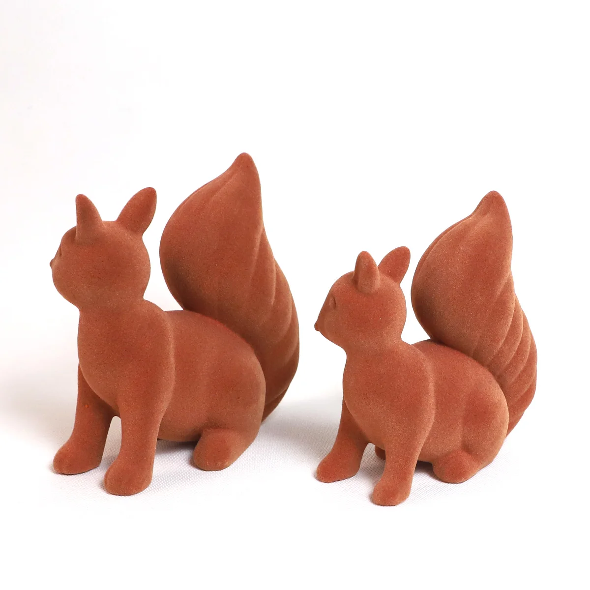 Ceramic Cute animals Figurines With Flocking Spring Easter Living Room Decorations Mini Foxes 3 Sets Custom