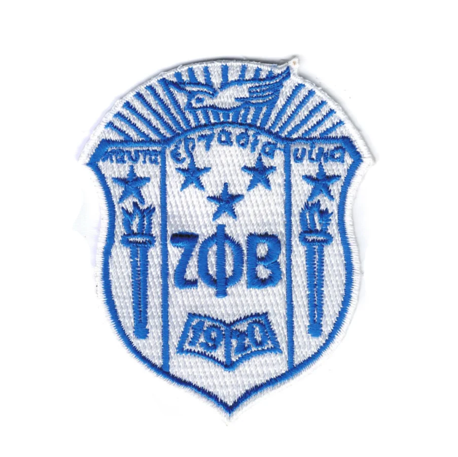 Low MOQ Custom Cheap Embroidery Patches Design Zeta Phi Beta Embroidery Patches for Clothing