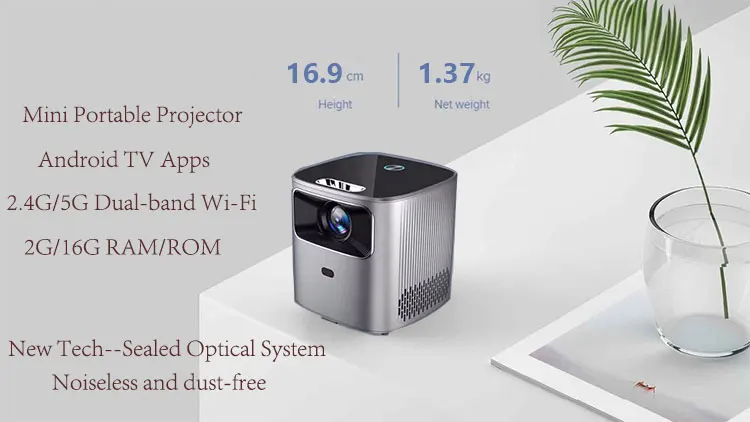 T8 Android Mini Projector - 4K 5G Wifi 2+16G 5800 Lumens