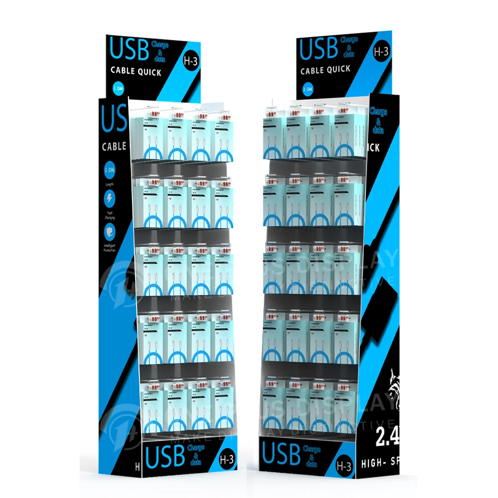 Custom Retail Product Paper Cardboard Display Stand with Hooks